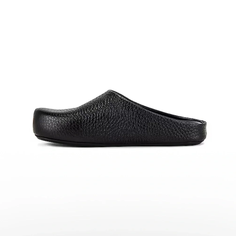 Marni Men’s Black Leather Fussbett Sabot - Size 11